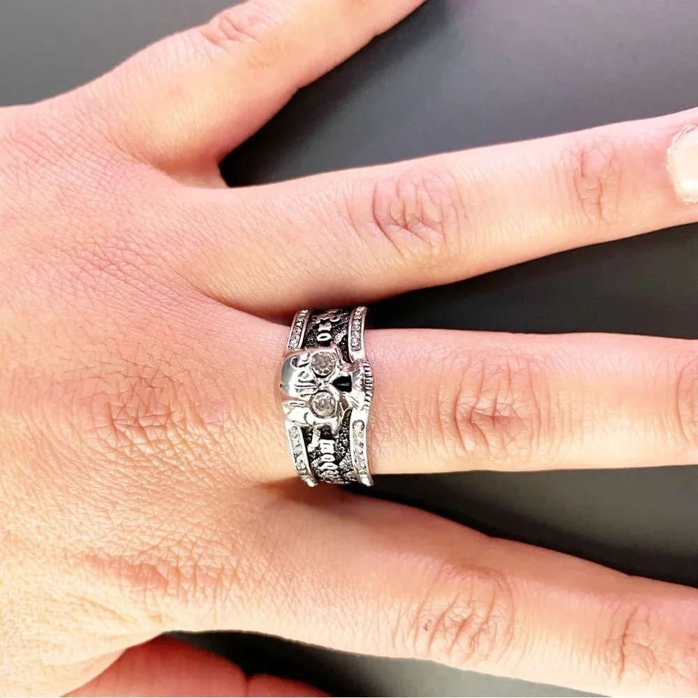 925 Sterling Silver Men's Skull Ring​ | Grunge Liberation Ring Size 11, 12, 13